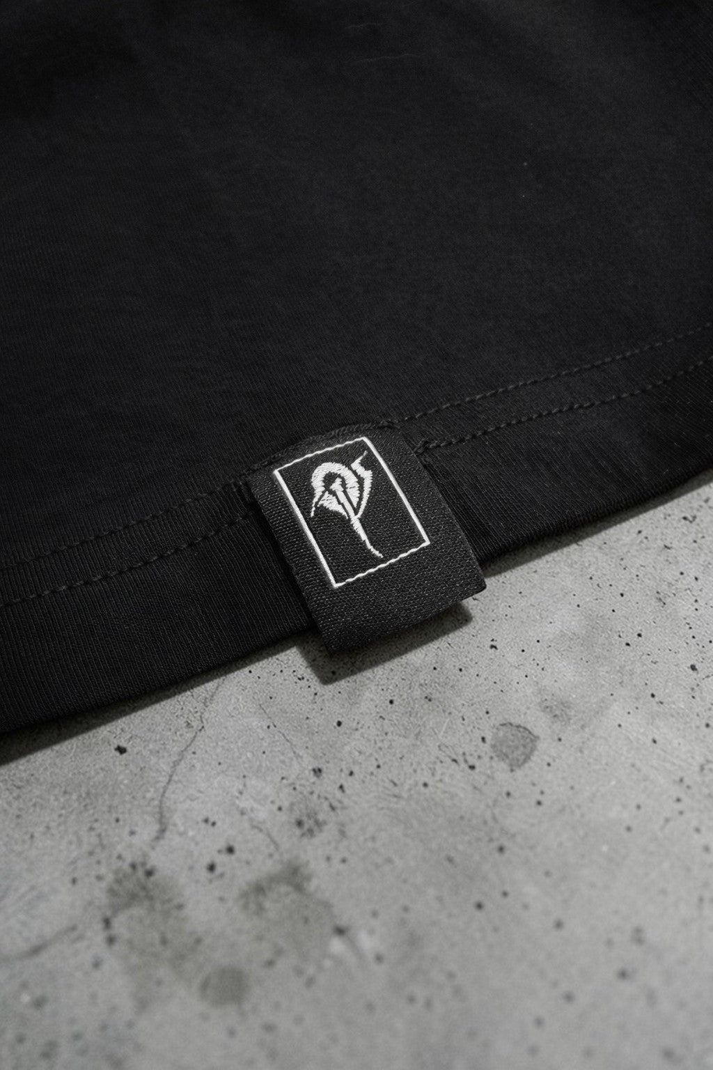 OverPower Strength Wear black oversized cotton blend graphic tee with Hell's Gate logo tag.